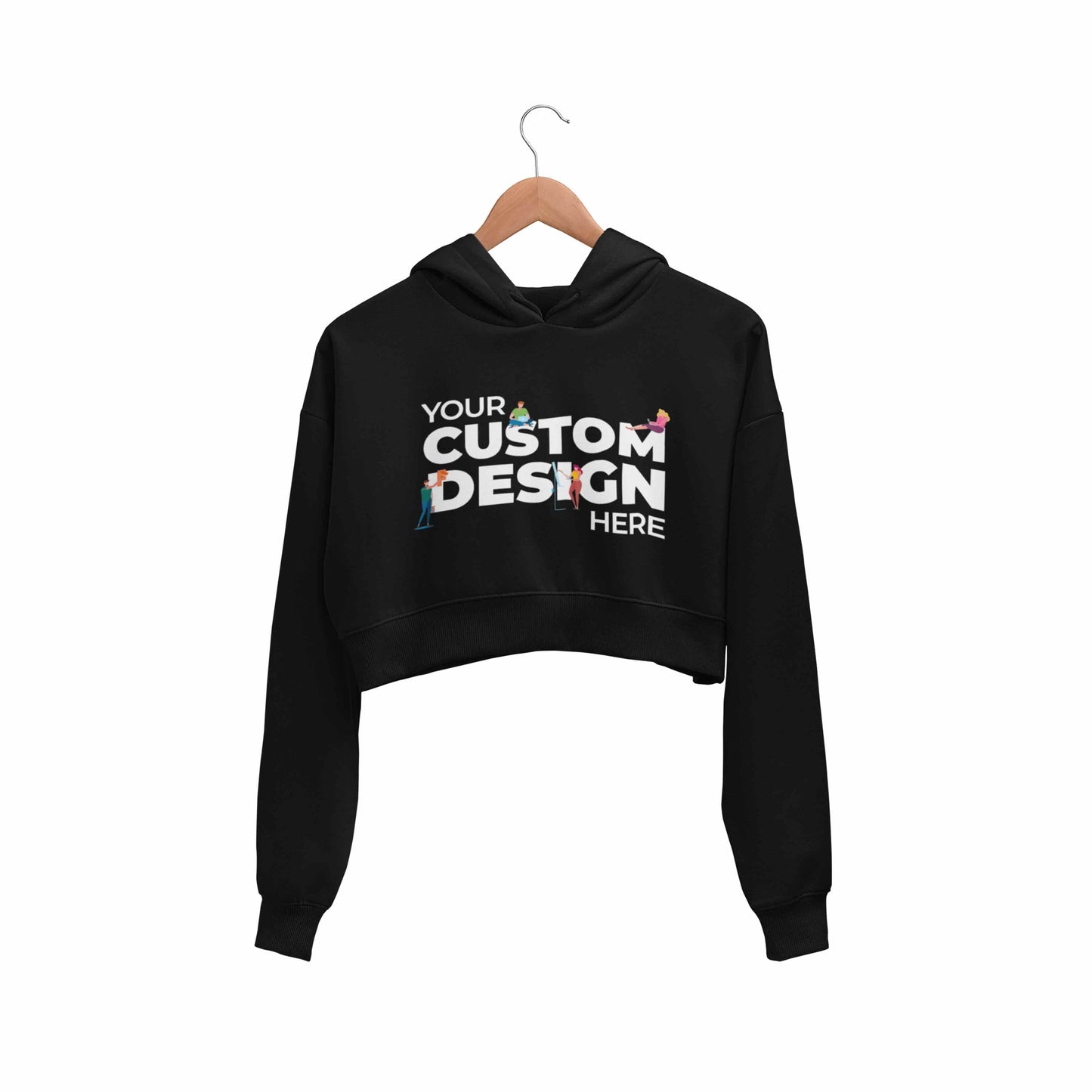 Custom Customizable Personalized Your Design Logo Crop Hoodie Crop Hooded Sweatshirt for Women TechnoFunda TBT